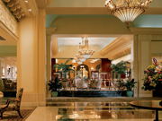 The hotel lobby