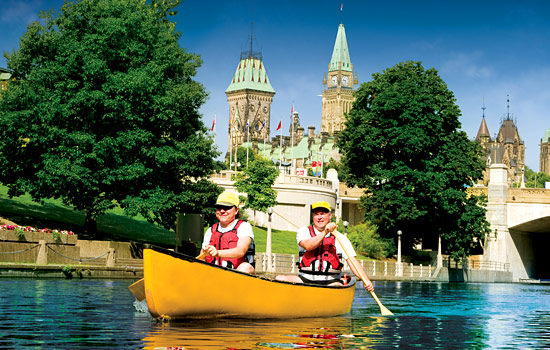 Canada vacation - Canada tours - After a train ride to the Capital City of Ottawa, join the locals and cruise the Rideau Canal.