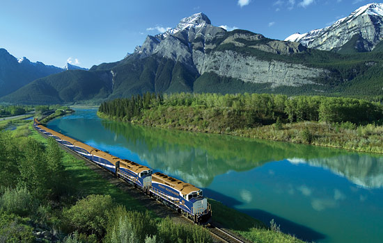 Canadian train - Rocky Mountaineer - Then take the spectacular Rocky Mountaineer train to the Canadian Rockies.