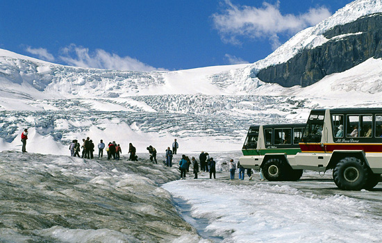  - Along the Columbia Icefields be sure to stop and ride the Ice Explorer on to the glacier! 