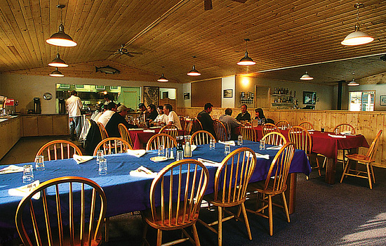  - The dining room of the lodge.