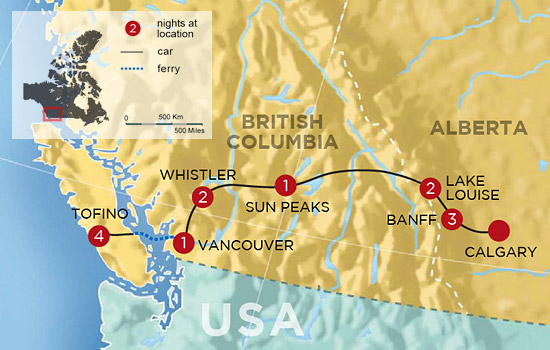 Map Of West Coast Of Canada