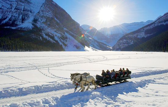 Beautiful Lake Louise is a timeless Rockies highlight to enjoy from a cozy sleighride. Beautiful Lake Louise is a timeless Rockies highlight to enjoy from a cozy sleighride. - Beautiful Lake Louise is a timeless Rockies highlight to enjoy from a cozy sleighride.